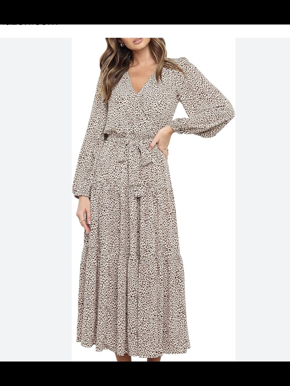 Chico's Taupe and Black Leopard Print Wrap Maxi Dress